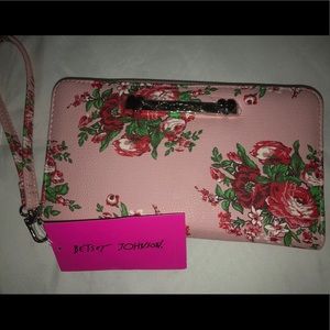 Brand New Betsey Johnson PINK floral WALLET